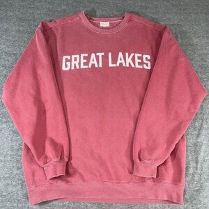 GREAT LAKES Northern Outfitter Washed Red Cotton Crewneck Sweatshirt Size XXL